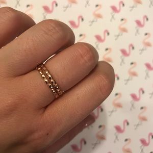 Rose gold stackable ring, heart imprint sz 7